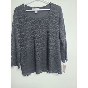 Dress‎ Barn Black Blouse Womens  Size 14/16